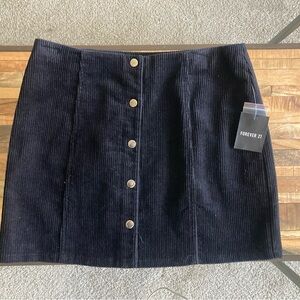 Forever 21 Black Corduroy Mini Skirt